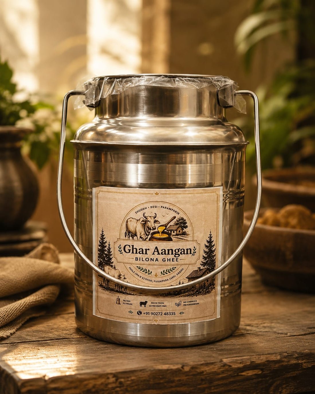 A2 Desi Pahadi Ghee - 5 Litres (Family Value Pack)
