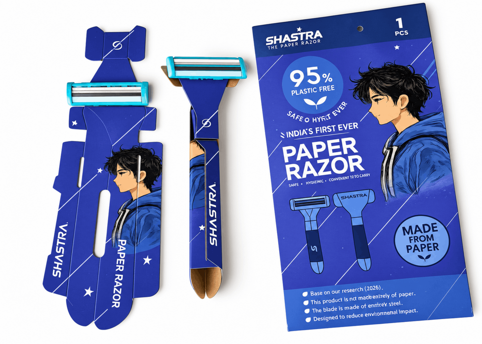shastra paper razor BLUE COLOR